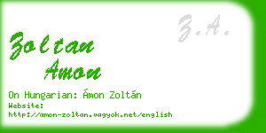 zoltan amon business card